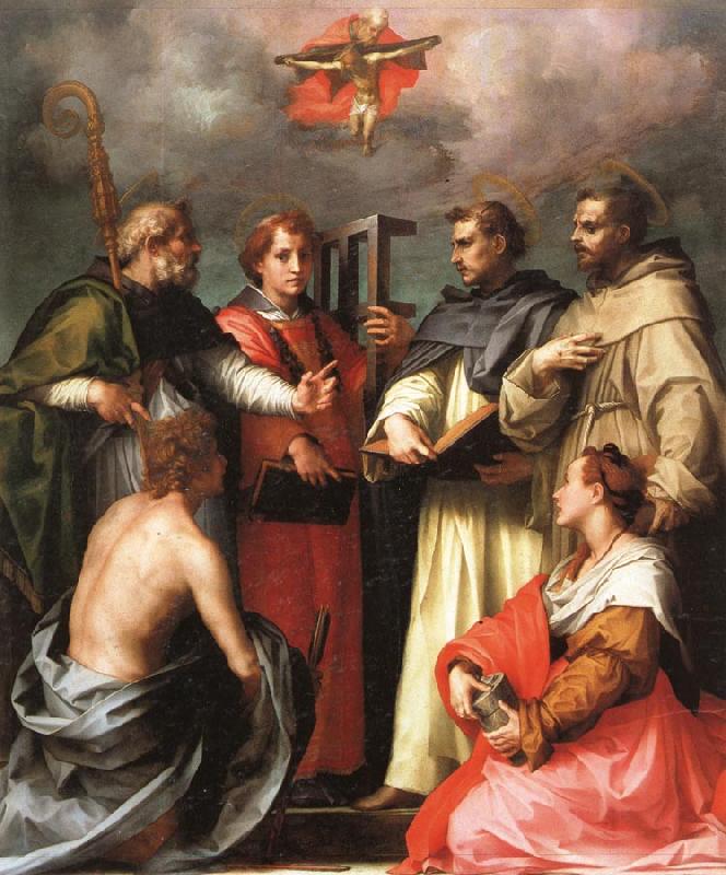 Andrea del Sarto The Debate over the Trinity oil painting image